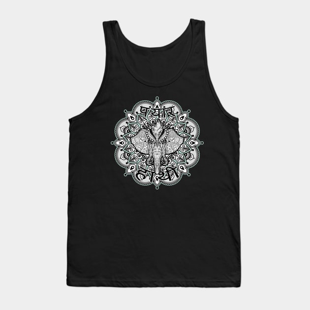 Ornate Hindu Elephant Tank Top by valentinahramov